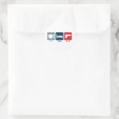 Eten, slapen, schieten ronde sticker (Tas)
