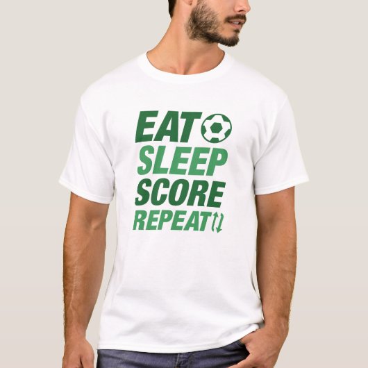 Eten Slapen Score Herhalen T-shirt (Voorkant)