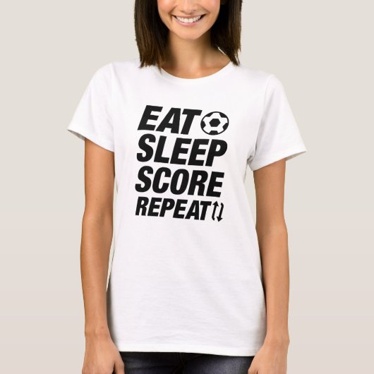 Eten Slapen Score Herhalen T-shirt (Voorkant)