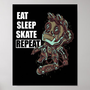 Eten Slapen Skate Skateboarden Skateboard Voor Jon Poster