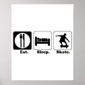 eten slapen skateboarden poster (Voorkant)