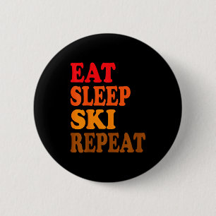 Eten slapen ski herhalen winter bergen skihotel ronde button 5,7 cm