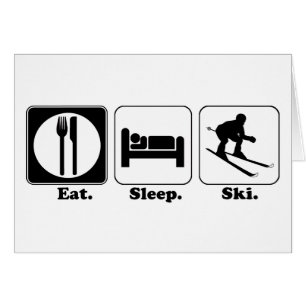 eten slapen skiën