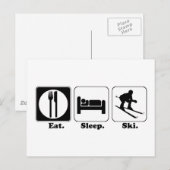 eten slapen skiën briefkaart (Voorkant / Achterkant)