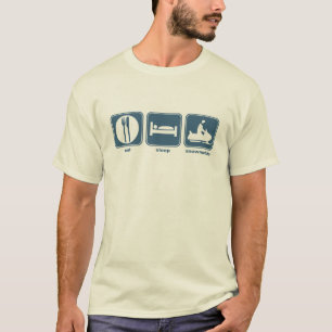 eten, slapen, sneeuwmobiel t-shirt