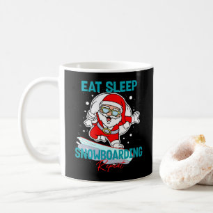 Eten Slapen Snowboarden Herhalen Kerstfeest Cool Koffiemok