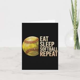 Eten Slapen Softbal Herhalen Grappige Softbalspele Kaart