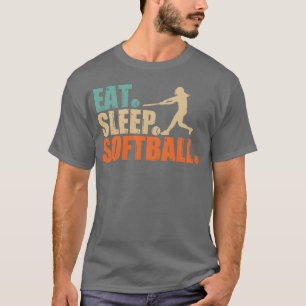 Eten Slapen Softbal Sport meisje T-shirt