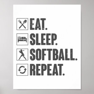 Eten Slapen Softll Herhalen - Softll Cadeau Voor M Poster