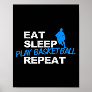 Eten Slapen Spelen Skelet Herhalen Poster