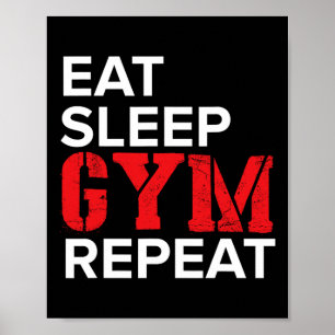 Eten Slapen Sport Herhalen Poster
