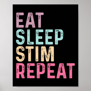Eten Slapen Stim Herhalen Autisme Bewustzijn Kinde Poster