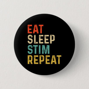 Eten Slapen Stim Herhalen Autisme Bewustzijn Kinde Ronde Button 5,7 Cm