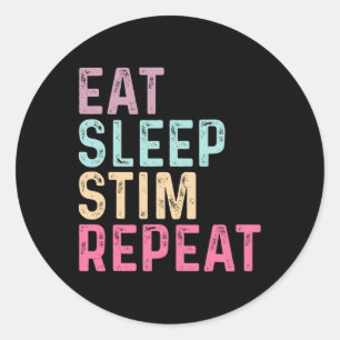 Eten Slapen Stim Herhalen Autisme Bewustzijn Kinde Ronde Sticker