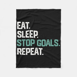 Eten Slapen Stoppen Doelen Herhalen Keeper Voetbal Fleece Deken