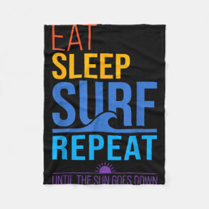 Eten slapen surfen herhaal retro zonsondergang kle fleece deken