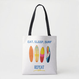 Eten, Slapen, Surfen, Herhalen - Strandleven Tote Bag