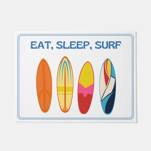 Eten, Slapen, Surfen - Strandleven Deurmat (Voorkant)