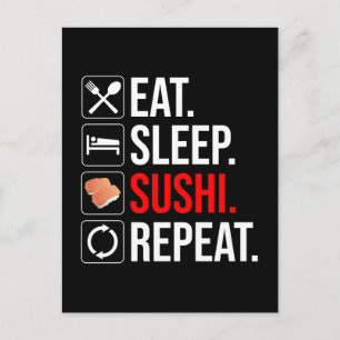 Eten. Slapen. Sushi. Herhalen Briefkaart