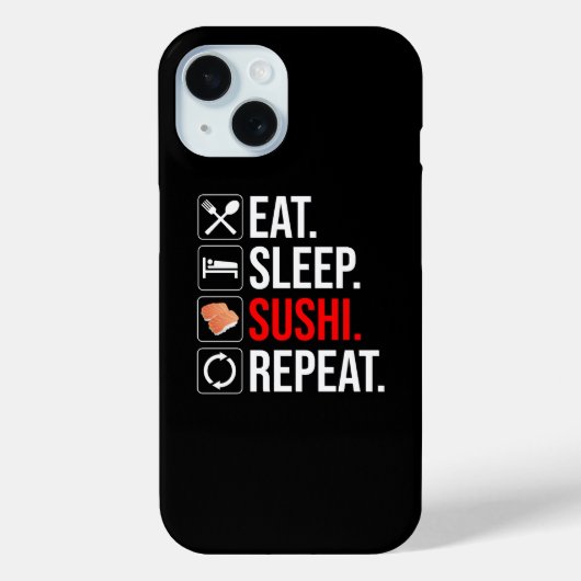 Eten. Slapen. Sushi. Herhalen Case-Mate iPhone Case (Achterkant)