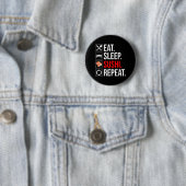 Eten. Slapen. Sushi. Herhalen Ronde Button 5,7 Cm (In situ)
