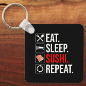 Eten. Slapen. Sushi. Herhalen Sleutelhanger (Voorkant)
