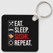Eten. Slapen. Sushi. Herhalen Sleutelhanger (Achterkant)