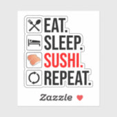 Eten. Slapen. Sushi. Herhalen Sticker (Vel)