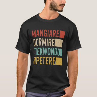 Eten Slapen Taekwondo Herhalen Cadeau leuk T-shirt