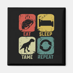 Eten Slapen Tamen Herhalen Dinosaurus Gamen Geek G Magneet