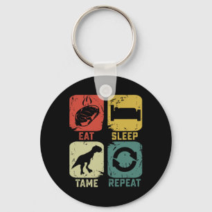 Eten Slapen Tamen Herhalen Dinosaurus Gamen Geek G Sleutelhanger