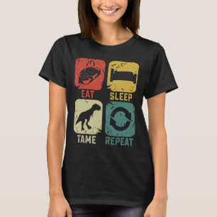 Eten Slapen Tamen Herhalen Dinosaurus Gamen Geek G T-shirt