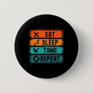 Eten Slapen Tamen Herhalen Gamer Dinosaurus Trex L Ronde Button 5,7 Cm