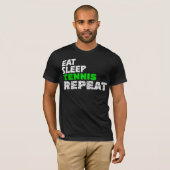 ETEN SLAPEN TENNIS HERHALEN T-SHIRT (Voorkant volledig)
