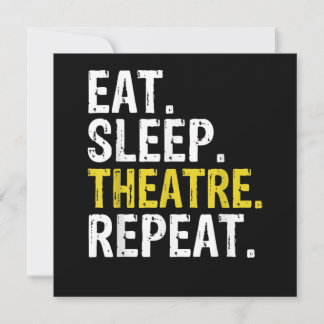 Eten Slapen Theater Herhalen Acteur Cadeau Feestdagenkaart