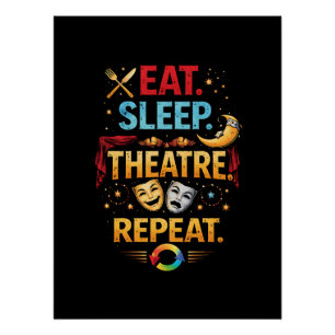 Eten, Slapen, Theater, Herhalen Perfect Poster