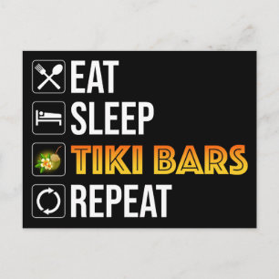 Eten. Slapen. Tiki Bars. Herhalen Briefkaart