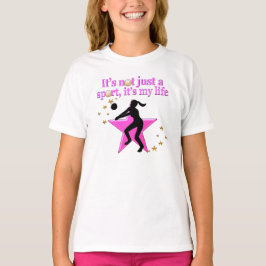 ETEN, SLAPEN, TRAINEN, ROZE VOLLEYBAL STER ONTWERP T-SHIRT