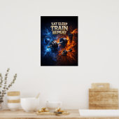 Eten Slapen Trainen Vlam Poster (Keuken)