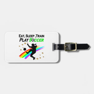 ETEN, SLAPEN, TRAINEN VOETBAL SPELEN BAGAGELABEL