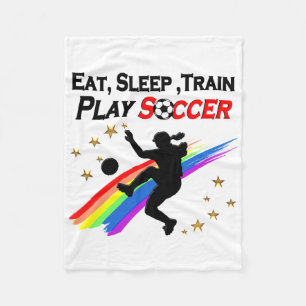 ETEN, SLAPEN TREIN VOETBAL DE HELE DAG DOOR FLEECE DEKEN