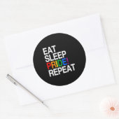 Eten Slapen Trots Herhalen Ronde Sticker (Envelop)