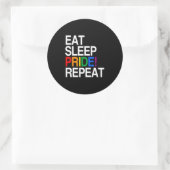 Eten Slapen Trots Herhalen Ronde Sticker (Tas)