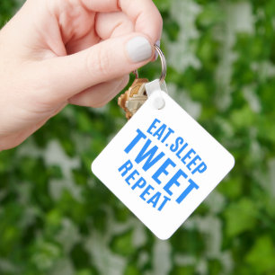 Eten Slapen Tweeten Herhalen Sleutelhanger