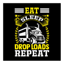 Eten, slapen, vallen ladingen vrachtwagenchauffeur