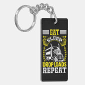 Eten, slapen, vallen ladingen vrachtwagenchauffeur sleutelhanger (Voorkant Links)