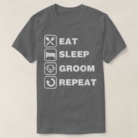 Eten Slapen Verzorging Herhalen Grappig Schattig H T-shirt (Design voorkant)