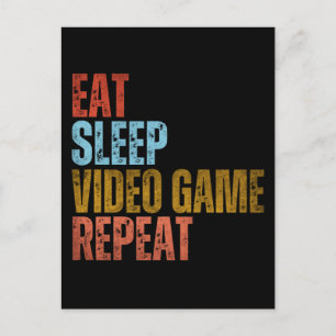 ETEN SLAPEN VIDEO GAME HERHALEN BRIEFKAART