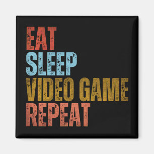 ETEN SLAPEN VIDEO GAME HERHALEN MAGNEET