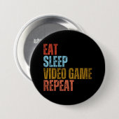 ETEN SLAPEN VIDEO GAME HERHALEN RONDE BUTTON 7,6 CM (Voorkant /achterkant)
